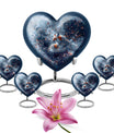 10-inch heart-shaped fox urn with butterfly theme, suitable for adult female ashes