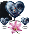 10-inch heart-shaped fox urn with butterfly theme, suitable for adult female ashes