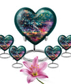 10 Inch heart-shaped baseball cremation urn with butterfly theme and personalization option