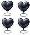 10-inch Aurora Borealis themed heart-shaped cross urn made of aluminium for ashes, comes with velvet pouch.