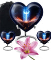 Cross Theme Large Urn With 2 Keepsake Urn