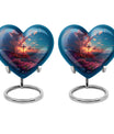 10-inch Heart Designed Aurora Borealis themed Cross Urn for cremation dad ashes