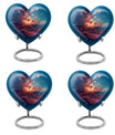 10-inch Heart Designed Aurora Borealis themed Cross Urn for cremation dad ashes