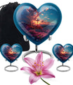 10-inch Heart Designed Aurora Borealis themed Cross Urn for cremation dad ashes