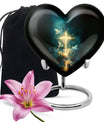 heart Urn featuring Aurora Borealis 