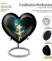 heart Urn featuring Aurora Borealis 