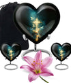 heart Urn featuring Aurora Borealis 