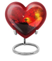 10-inch Heart-shaped Aurora Borealis design cross urn for human ashes with engraving option