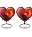 10-inch Heart-shaped Aurora Borealis design cross urn for human ashes with engraving option