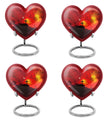 10-inch Heart-shaped Aurora Borealis design cross urn for human ashes with engraving option