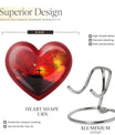 10-inch Heart-shaped Aurora Borealis design cross urn for human ashes with engraving option