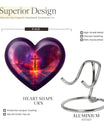 Heart-shaped cremation urn with Aurora Borealis theme for adult male ashes