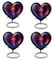 10-inch heart-shaped cross urn with Aurora Borealis 