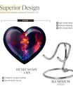 10-inch heart-shaped cross urn with Aurora Borealis 