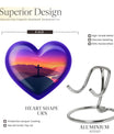 10-inch Heart-shaped Cross Urn for Dad, includes velvet pouch, customizable for memorials