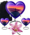 10-inch Heart-shaped Cross Urn for Dad, includes velvet pouch, customizable for memorials