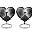 Gramophone-themed 10-inch heart-shaped cross urn 