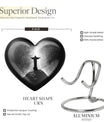 Gramophone-themed 10-inch heart-shaped cross urn 