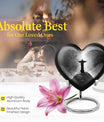 Gramophone-themed 10-inch heart-shaped cross urn 