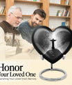 Gramophone-themed 10-inch heart-shaped cross urn 