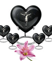 10-inch heart-shaped gramophone themed cross urn