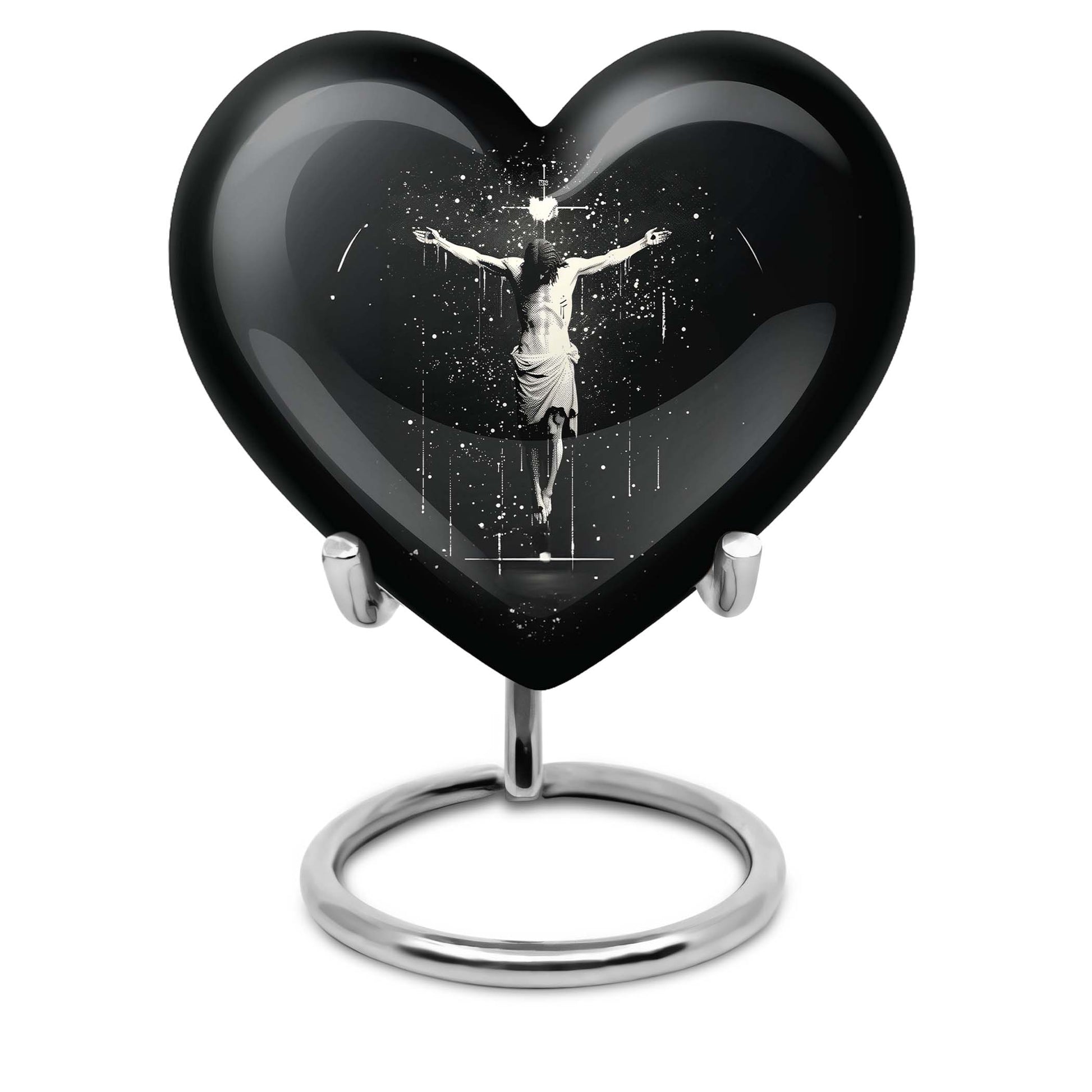 10-inch heart-shaped gramophone themed cross urn