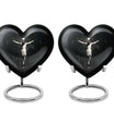 10-inch heart-shaped gramophone themed cross urn