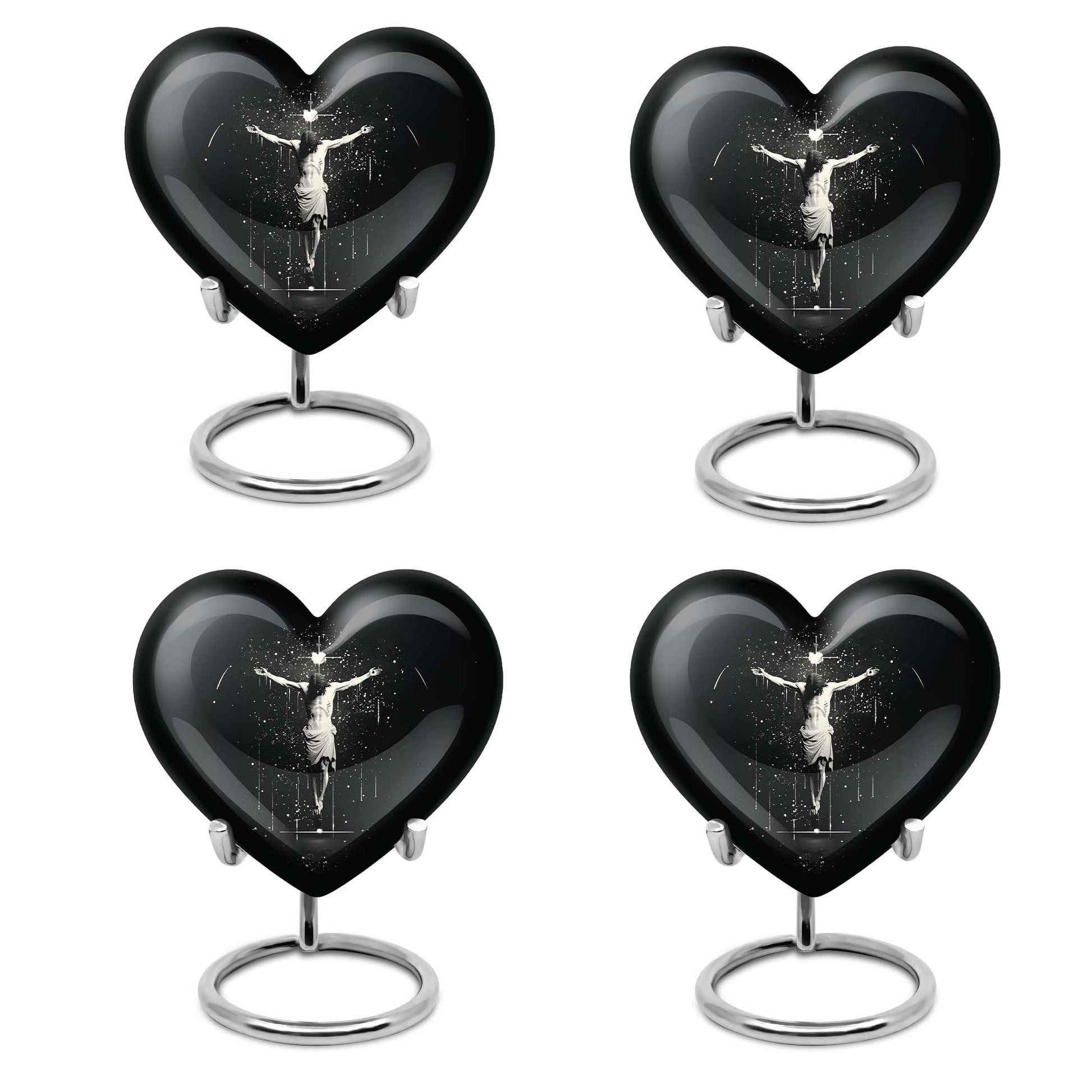 10-inch heart-shaped gramophone themed cross urn