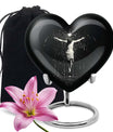 10-inch heart-shaped gramophone themed cross urn