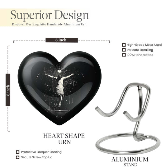 10-inch heart-shaped gramophone themed cross urn