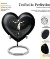 10-inch heart-shaped gramophone themed cross urn