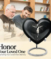 10-inch heart-shaped gramophone themed cross urn