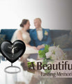 10-inch heart-shaped gramophone themed cross urn