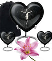 10-inch heart-shaped gramophone themed cross urn