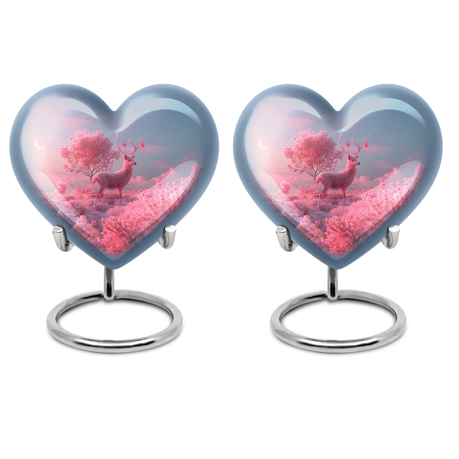 Elegant 10-inch heart-shaped deer urn for adult 