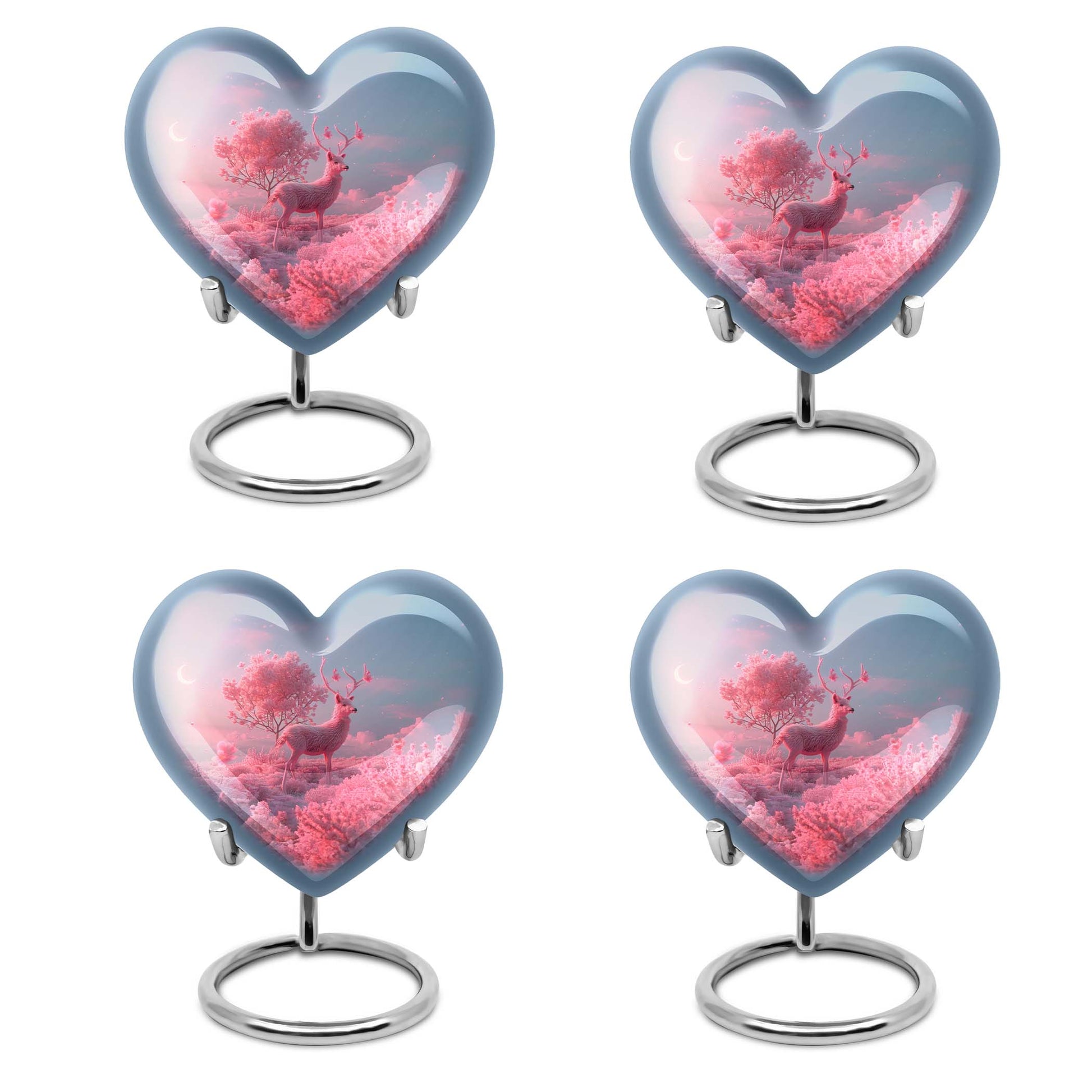 Elegant 10-inch heart-shaped deer urn for adult 