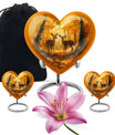 Deer Family Theme Large Urn With 2 Keepsake Urn