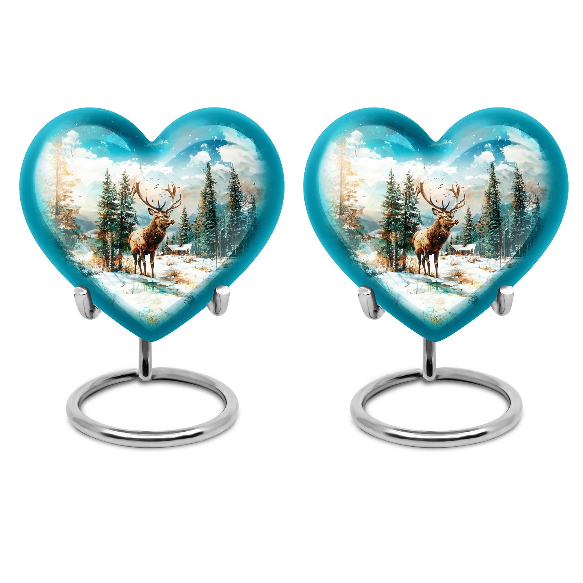 10-inch heart-shaped Deer Urn for ashes 