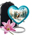 10-inch heart-shaped Deer Urn for ashes 