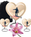 Cowboy Theme Large Urn With 2 Keepsake Urn