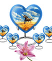 Horse Theme Large Urn With 4 Keepsake Urn