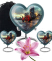 Motorcycle Theme Large Urn With 2 Keepsake Urn