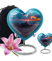 Motorcycle Theme Large Urn With 1 Keepsake Urn
