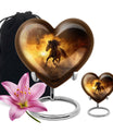 Horse Theme Large Urn With 1 Keepsake Urn