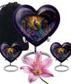 Peacock Theme Large Urn With 2 Keepsake Urn