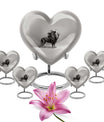 Lion Theme Large Urn With 4 Keepsake Urn