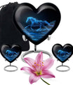 Runing Horse Theme Large Urn With 2 Keepsake Urn
