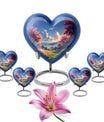 Sunset Theme Large Urn With 4 Keepsake Urn
