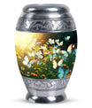 Peaceful Butterflies Fly Sunset Urn for preserving adult female ashes, suitable for burial