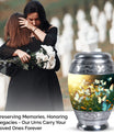 Peaceful Butterflies Fly Sunset Urn for preserving adult female ashes, suitable for burial